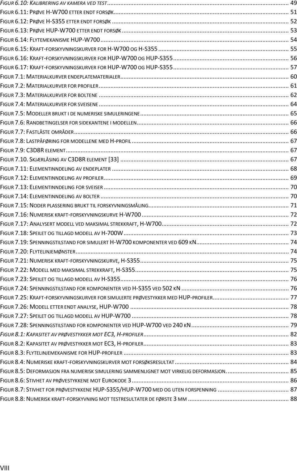 17: KRAFT-FORSKYVNINGSKURVER FOR HUP-W700 OG HUP-S355... 57 FIGUR 7.1: MATERIALKURVER ENDEPLATEMATERIALER... 60 FIGUR 7.2: MATERIALKURVER FOR PROFILER... 61 FIGUR 7.3: MATERIALKURVER FOR BOLTENE.