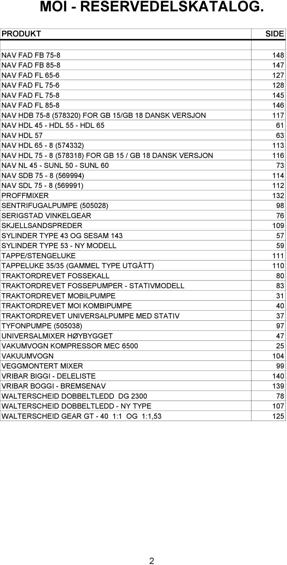 - HDL 55 - HDL 65 61 NAV HDL 57 63 NAV HDL 65-8 (574332) 113 NAV HDL 75-8 (578318) FOR GB 15 / GB 18 DANSK VERSJON 116 NAV NL 45 - SUNL 50 - SUNL 60 73 NAV SDB 75-8 (569994) 114 NAV SDL 75-8 (569991)