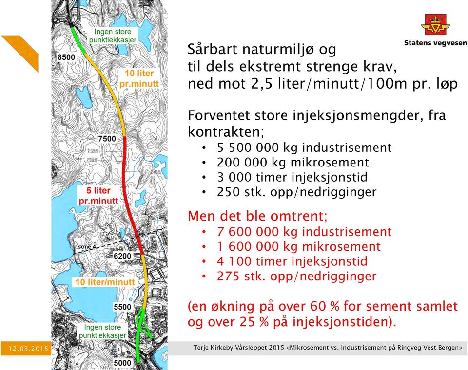 opp/nedrigginger Men det ble omtrent; 7 6 kg industrisement 1 6 kg mikrosement 4 1 timer injeksjonstid 275 stk.