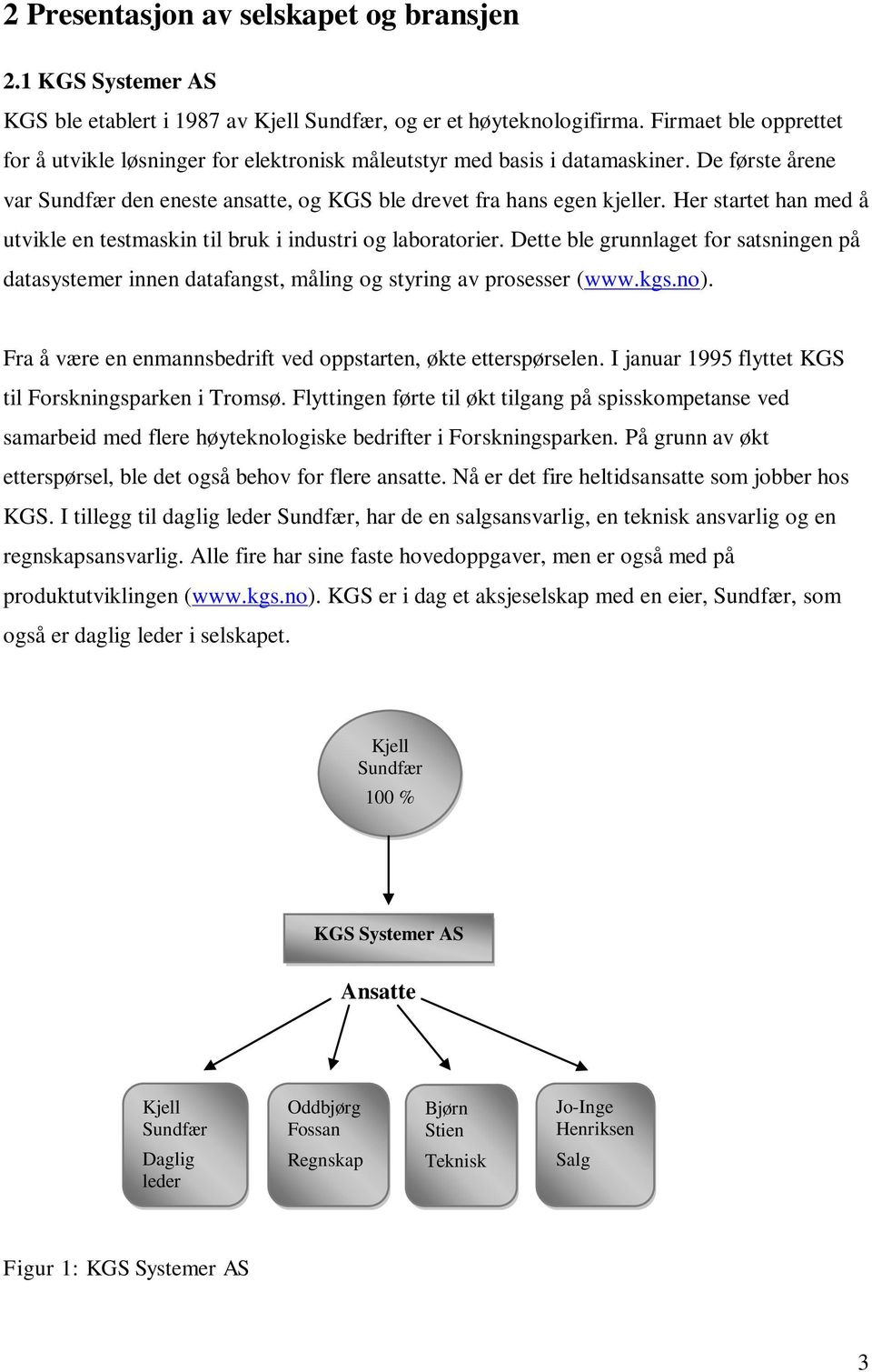 Her startet han med å utvikle en testmaskin til bruk i industri og laboratorier. Dette ble grunnlaget for satsningen på datasystemer innen datafangst, måling og styring av prosesser (www.kgs.no).