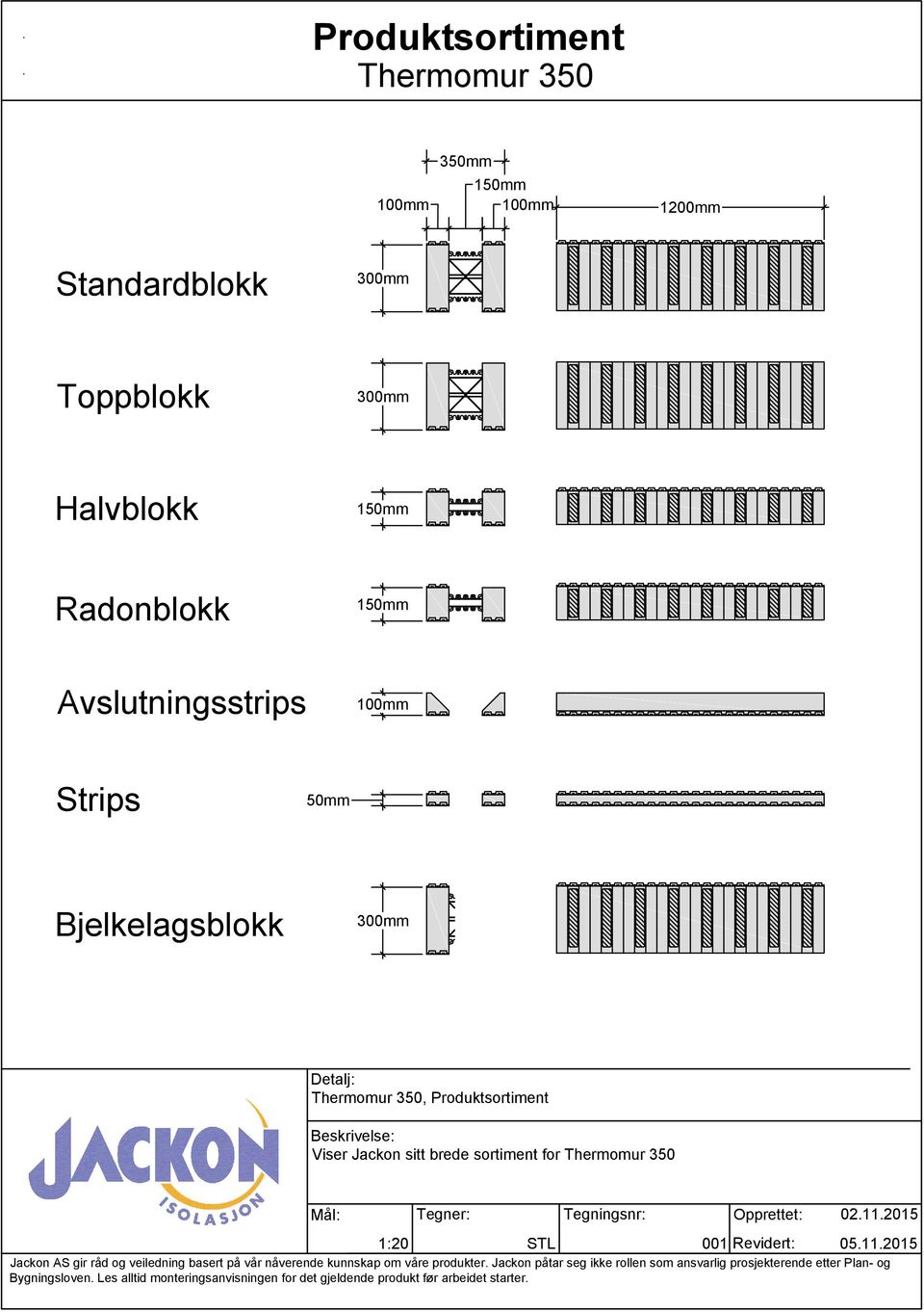 Strips 50mm Bjelkelagsblokk 300mm, Produktsortiment Viser