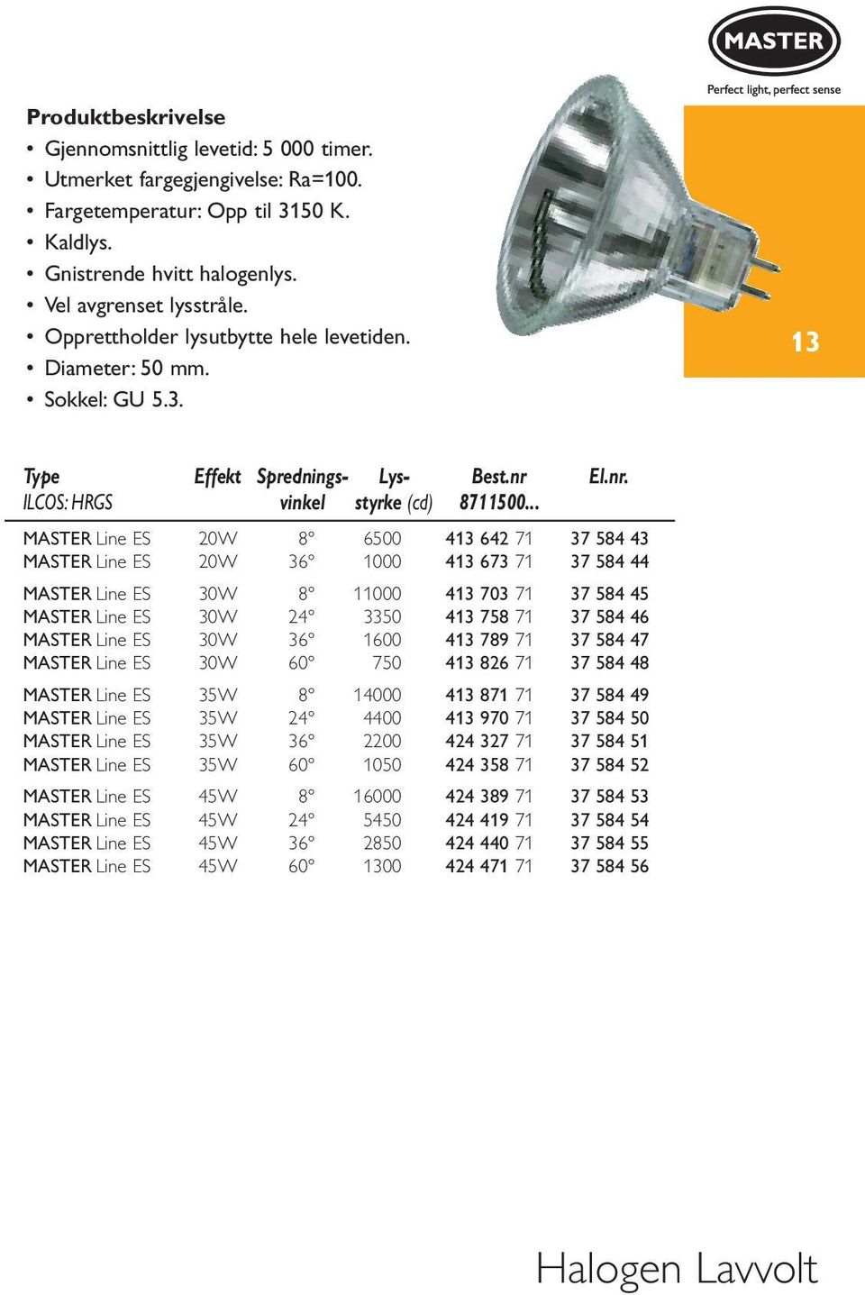 .. MASTER Line ES 20W 8 6500 413 642 71 37 584 43 MASTER Line ES 20W 36 1000 413 673 71 37 584 44 MASTER Line ES 30W 8 11000 413 703 71 37 584 45 MASTER Line ES 30W 24 3350 413 758 71 37 584 46