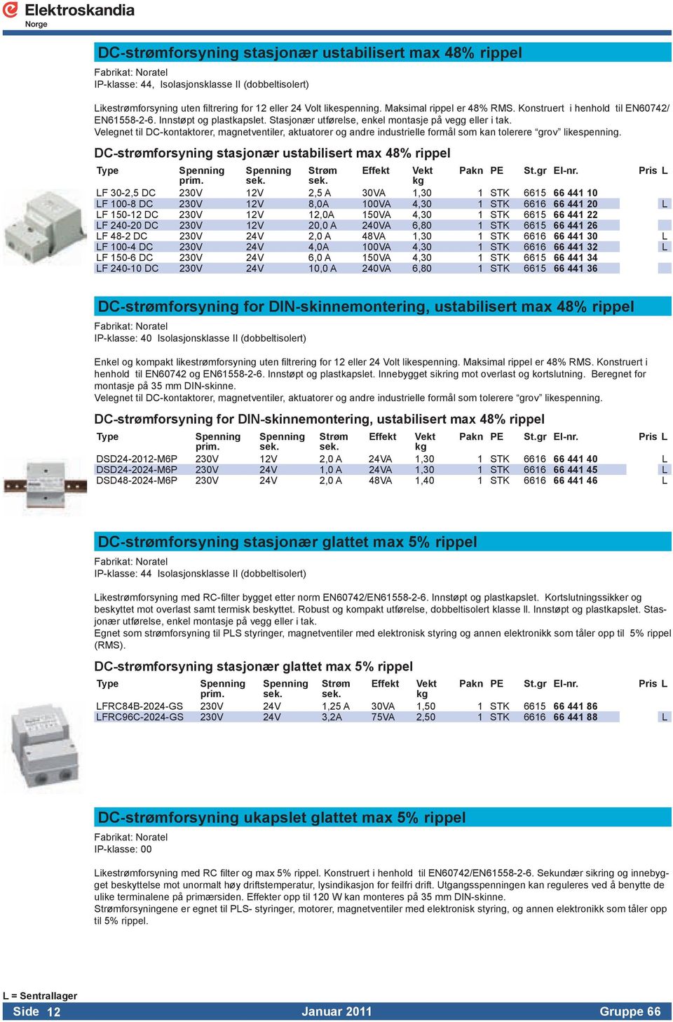 Velegnet til DC-kontaktorer, magnetventiler, aktuatorer og andre industrielle formål som kan tolerere grov likespenning.