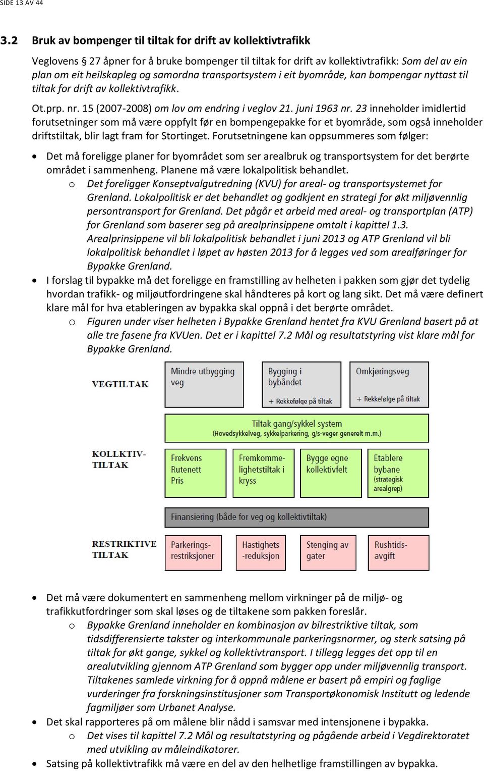 transportsystem i eit byområde, kan bompengar nyttast til tiltak for drift av kollektivtrafikk. Ot.prp. nr. 15 (2007-2008) om lov om endring i veglov 21. juni 1963 nr.