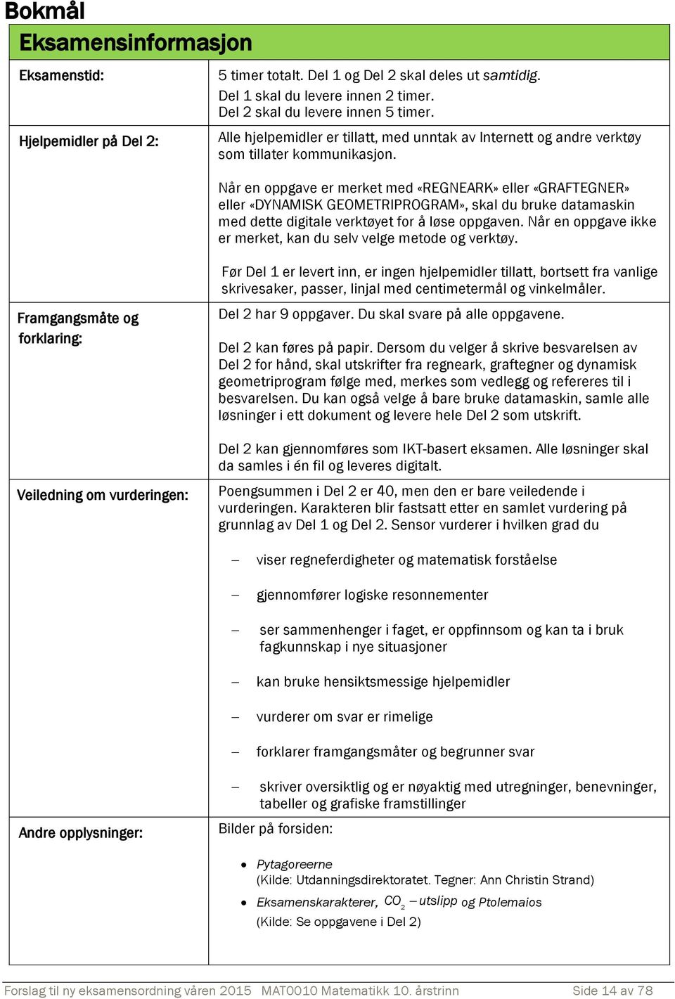 Når en oppgave er merket med «REGNEARK» eller «GRAFTEGNER» eller «DYNAMISK GEOMETRIPROGRAM», skal du bruke datamaskin med dette digitale verktøyet for å løse oppgaven.