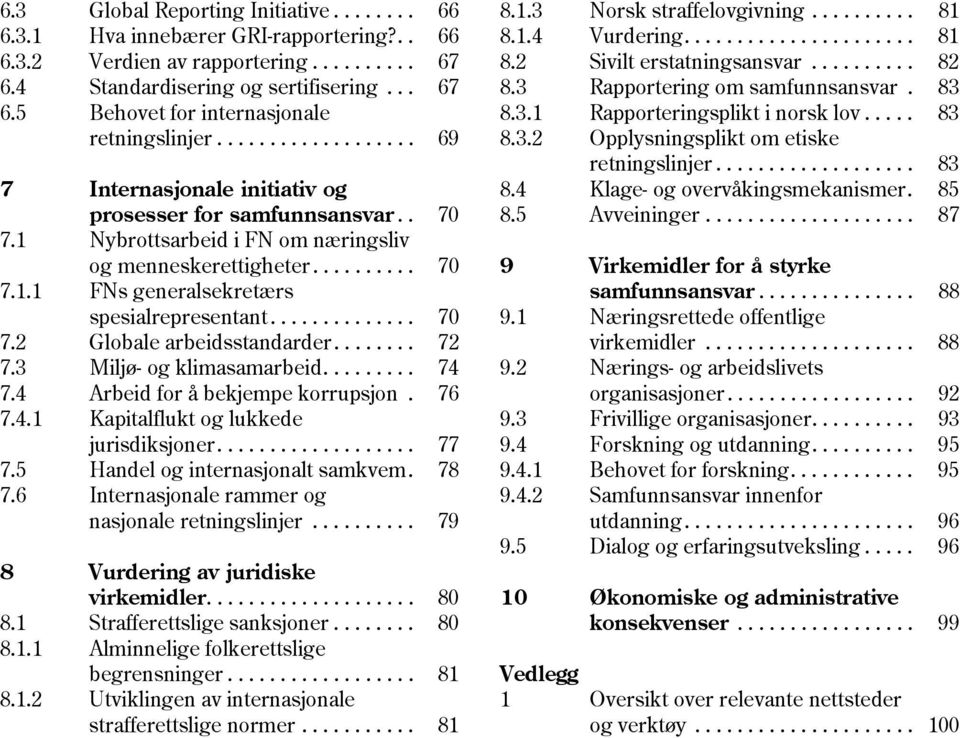 .... 83 retningslinjer................... 69 8.3.2 Opplysningsplikt om etiske retningslinjer................... 83 7 Internasjonale initiativ og 8.4 Klage- og overvåkingsmekanismer.