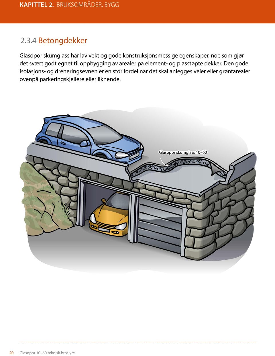 svært godt egnet til oppbygging av arealer på element- og plasstøpte dekker.