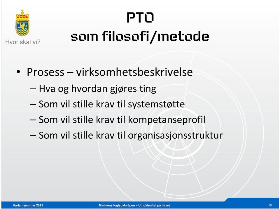 Hva og hvordan gjøres ting Som vil stille krav til