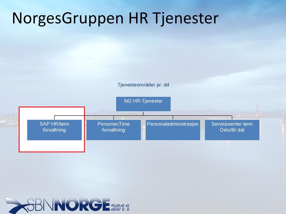 dd NG HR-Tjenester SAP HR/lønn