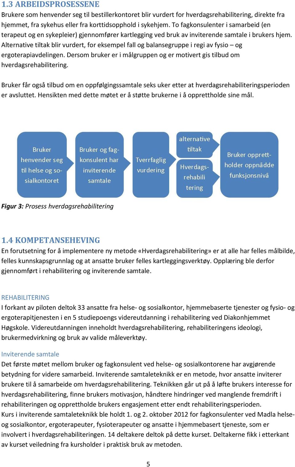 Alternative tiltak blir vurdert, for eksempel fall og balansegruppe i regi av fysio og ergoterapiavdelingen. Dersom bruker er i målgruppen og er motivert gis tilbud om hverdagsrehabilitering.