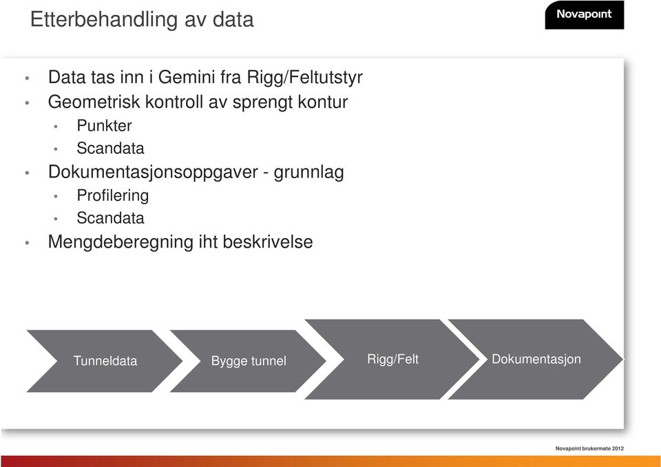 Scandata Dokumentasjonsoppgaver - grunnlag Profilering Scandata