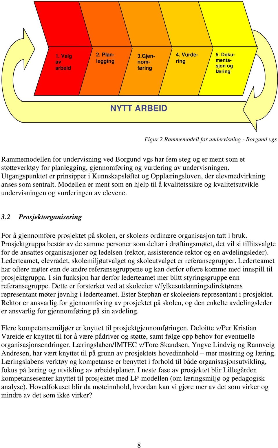 gjennomføring og vurdering av undervisningen. Utgangspunktet er prinsipper i Kunnskapsløftet og Opplæringsloven, der elevmedvirkning anses som sentralt.