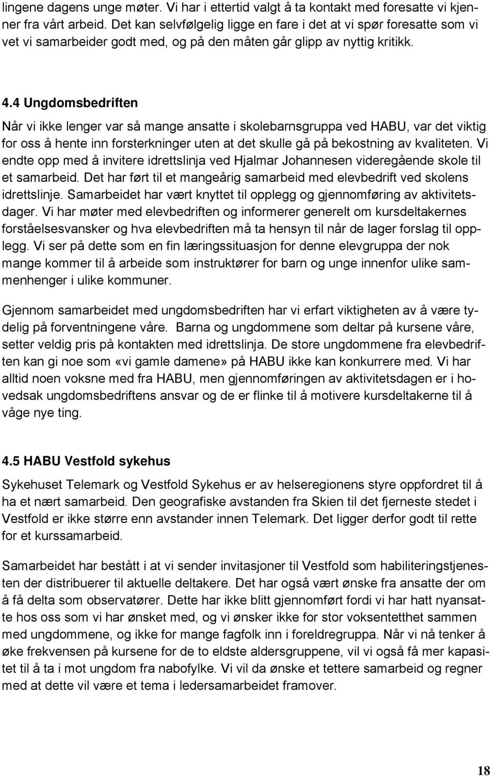 4 Ungdomsbedriften Når vi ikke lenger var så mange ansatte i skolebarnsgruppa ved HABU, var det viktig for oss å hente inn forsterkninger uten at det skulle gå på bekostning av kvaliteten.