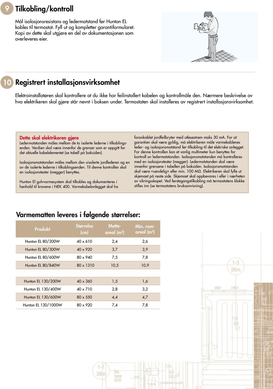 10 Registrert installasjonsvirksomhet Elektroinstallatøren skal kontrollere at du ikke har feilinstallert kabelen og kontrollmåle den.