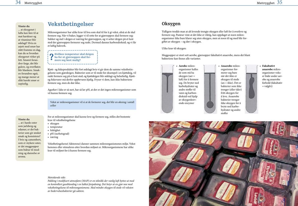 Smaken forandres også, og mange mener at slikt harskt smør er uspiselig. Visste du... at i harde oster som jarlsberg og edamer, er det bakterier som gir ønsket smak og konsistens?