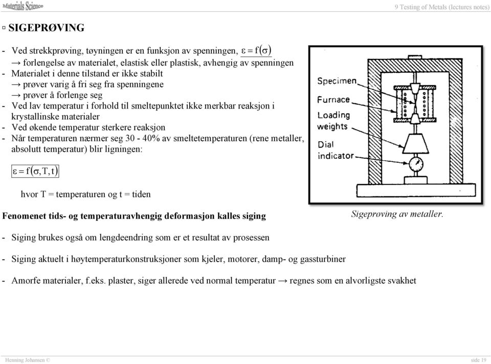 belastning L o = opprinnelig målelengde Nominell spenning: σ = F/So hvor: F = kraft under belastning S o = opprinnelig måleareal Sigekurven viser tøyningen som