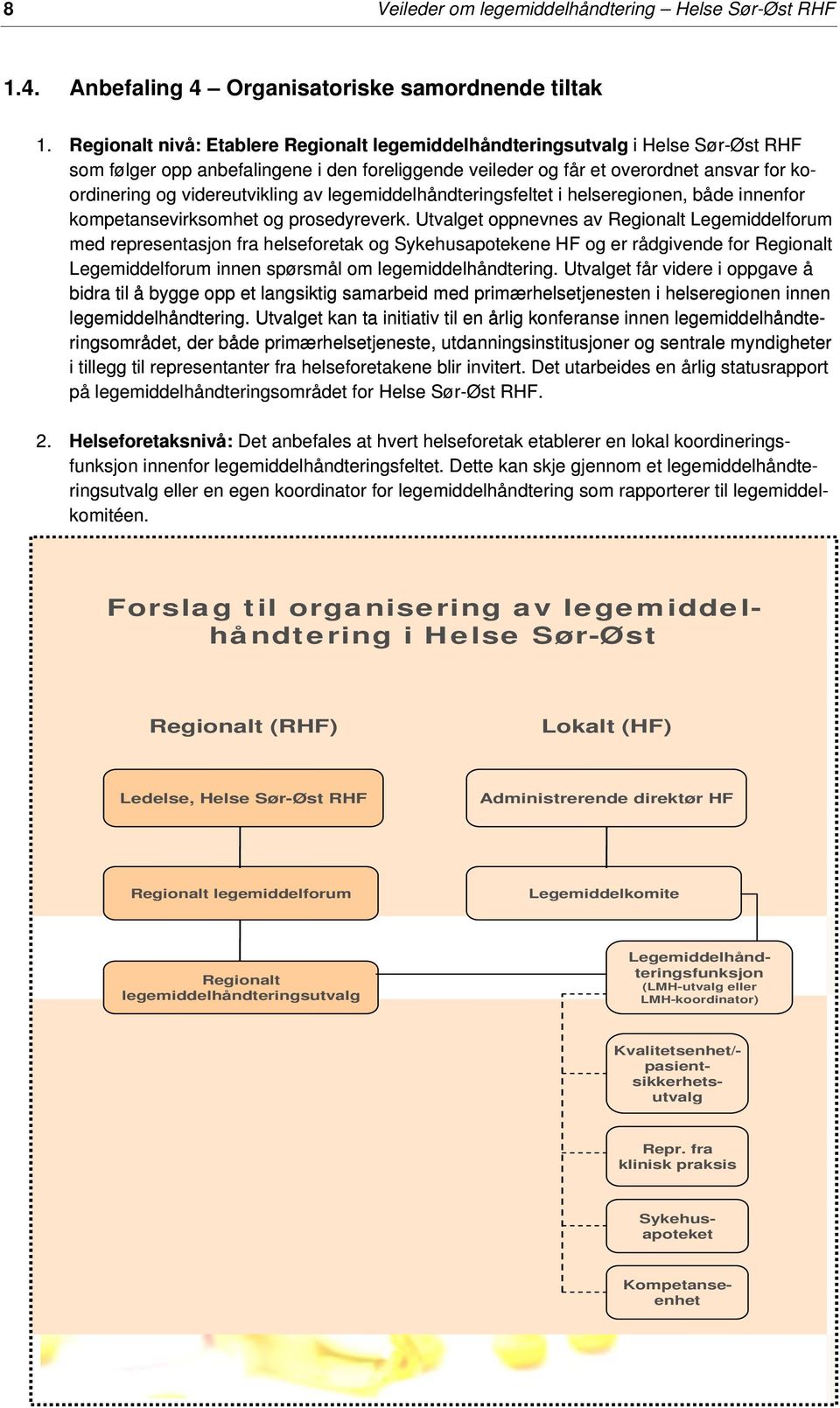 videreutvikling av legemiddelhåndteringsfeltet i helseregionen, både innenfor kompetansevirksomhet og prosedyreverk.