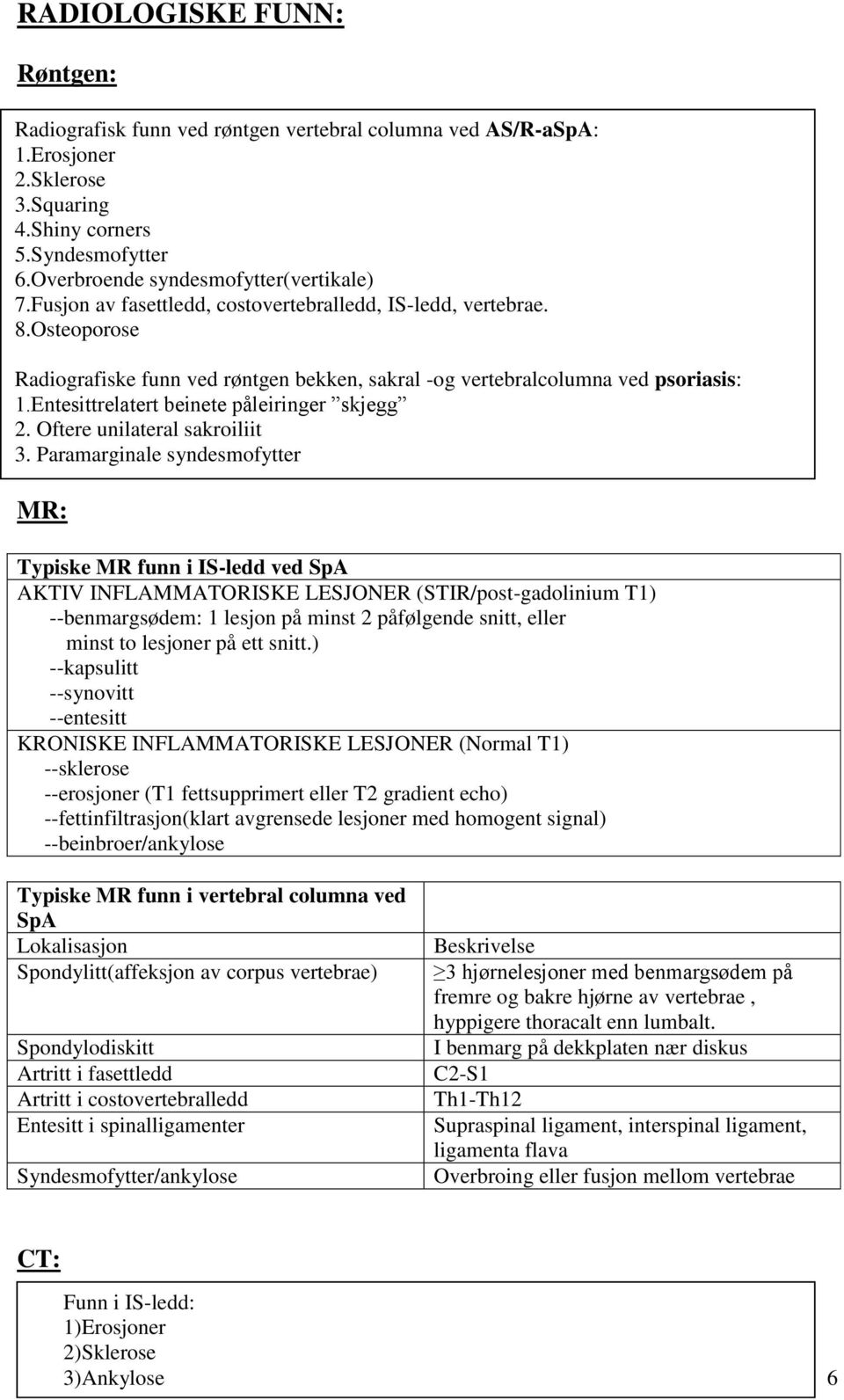 Entesittrelatert MR-funn (6,7,8): beinete påleiringer skjegg 2. Oftere unilateral sakroiliit 3.