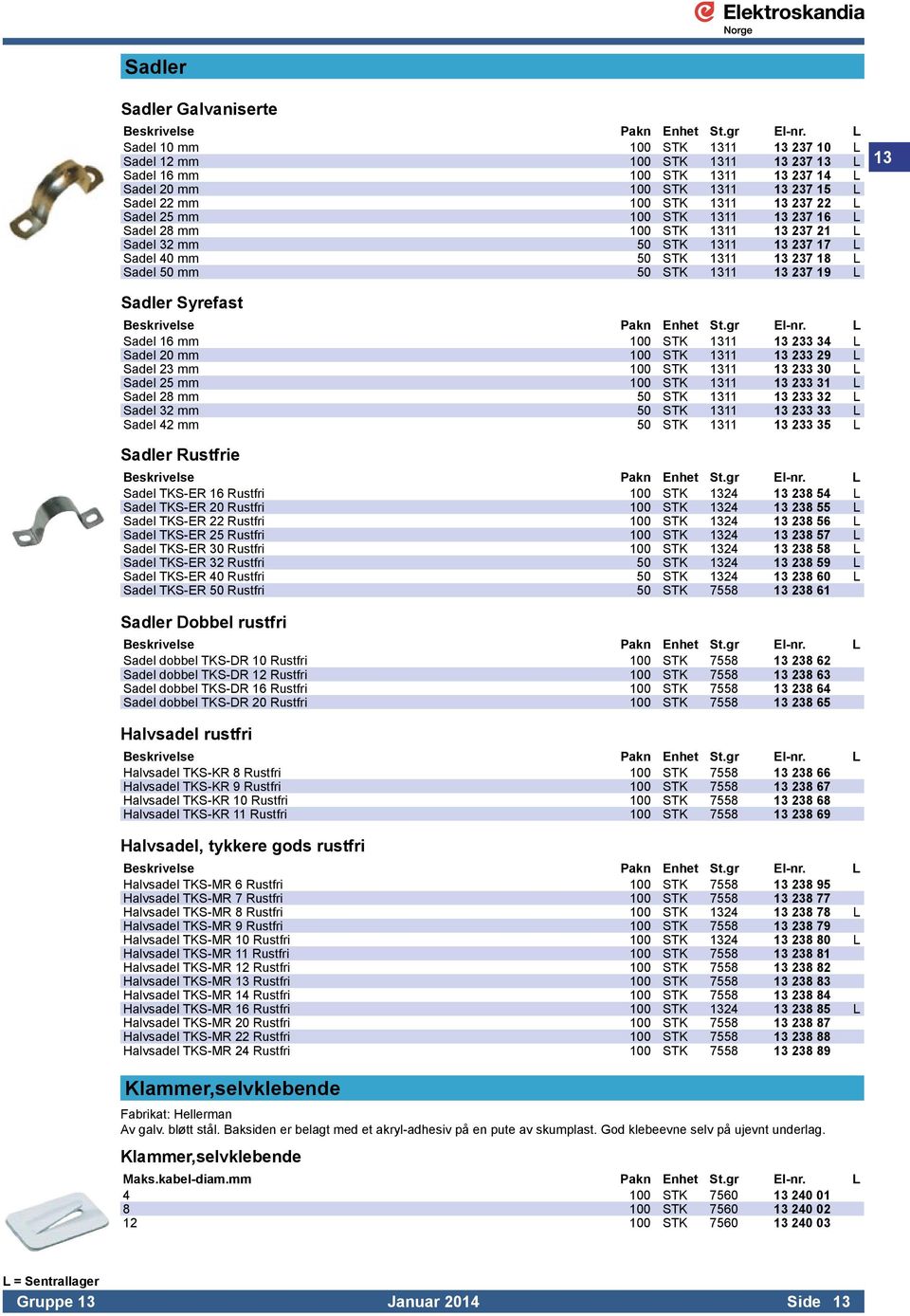 Sadler Syrefast Sadel 16 mm 100 STK 1311 13 233 34 L Sadel 20 mm 100 STK 1311 13 233 29 L Sadel 23 mm 100 STK 1311 13 233 30 L Sadel 25 mm 100 STK 1311 13 233 31 L Sadel 28 mm 50 STK 1311 13 233 32 L