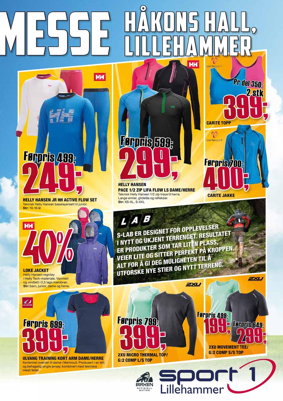 Str: XS-XL, S-XXL CARITE TOPP Førpris 700; Pr del 350; 399; 400; CARITE JAKKE 2 stk 40% LOKE JACKET Helly Hansen regntøy i Helly Tech-materiale. Vanntett og vindtett i 2,5 lags membran.