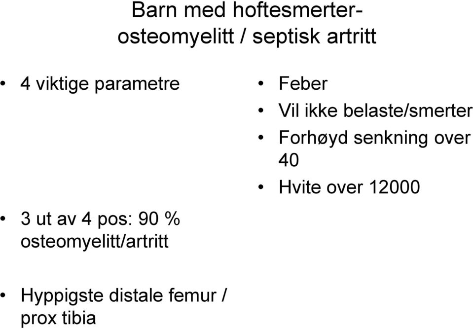 Forhøyd senkning over 40 Hvite over 12000 3 ut av 4