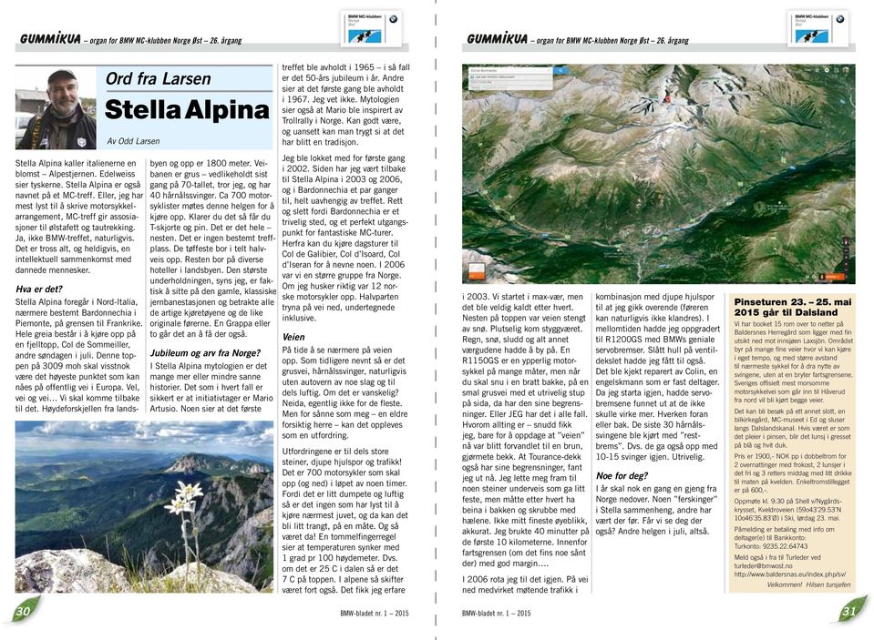 Kan godt være, og uansett kan man trygt si at det har blitt en tradisjon. Stella Alpina kaller italienerne en blomst Alpestjernen. Edelweiss sier tyskerne. Stella Alpina er også navnet på et MC-treff.