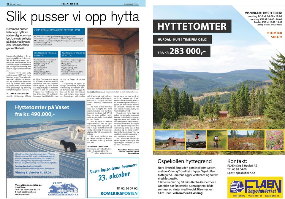 Utendørs følger hytteoppussingen vanlig eksteriørsesong, men med en topp i sommermånedene. Hjemme vil vi være ferdig med terrassen til 17. mai. Hytta kommer senere.