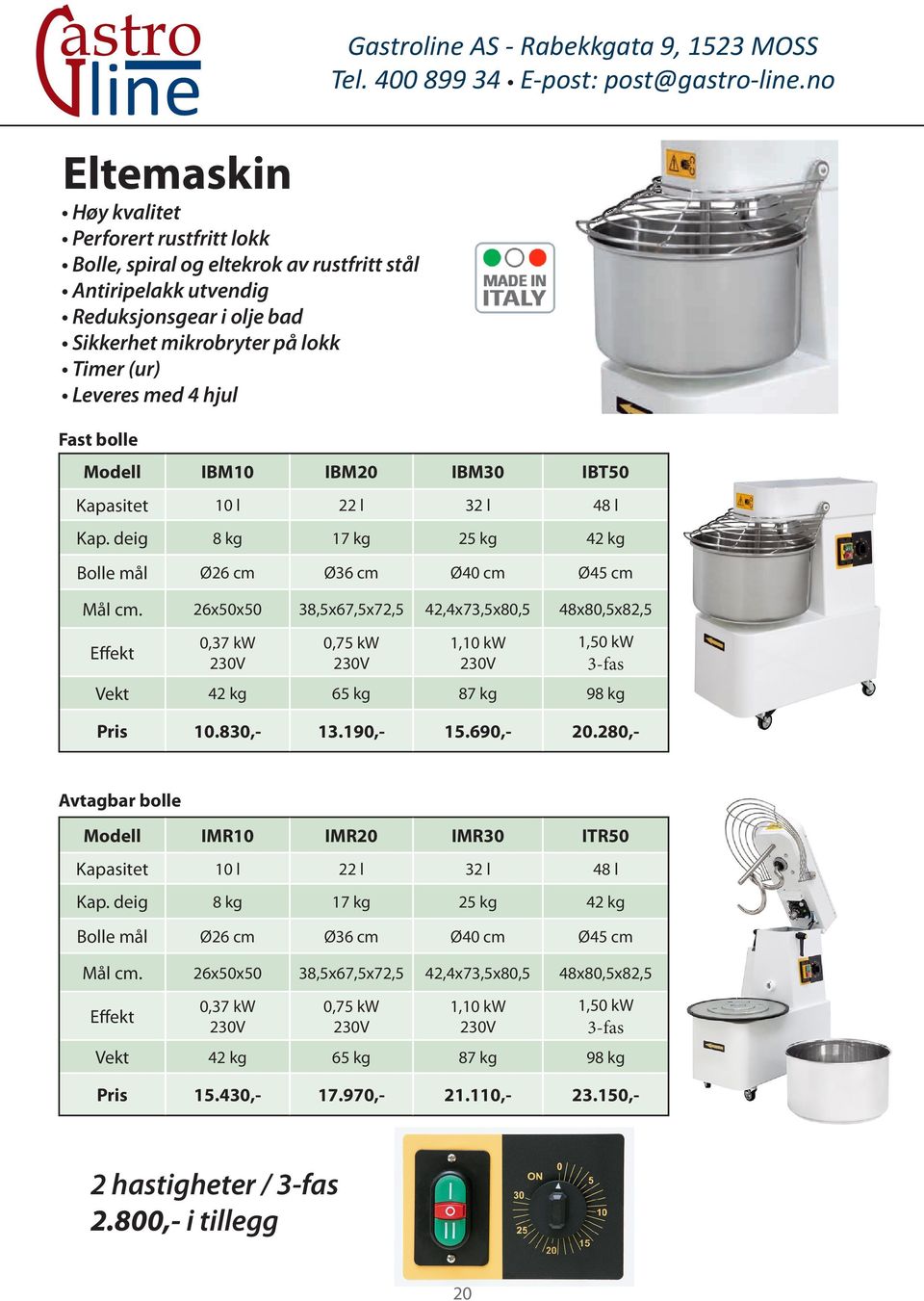 26x50x50 38,5x67,5x72,5 42,4x73,5x80,5 48x80,5x82,5 Effekt 0,37 kw 0,75 kw 1,10 kw 1,50 kw Vekt 42 kg 65 kg 87 kg 98 kg Pris 10.830,- 13.190,- 15.690,- 20.