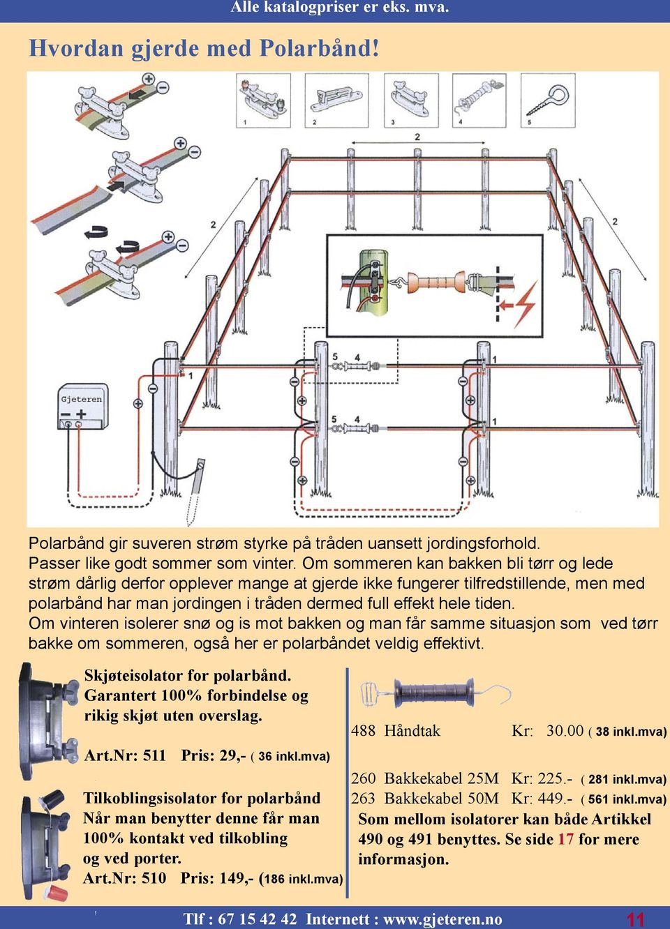 Om vinteren isolerer snø og is mot bakken og man får samme situasjon som ved tørr bakke om sommeren, også her er polarbåndet veldig effektivt. Skjøteisolator for polarbånd.