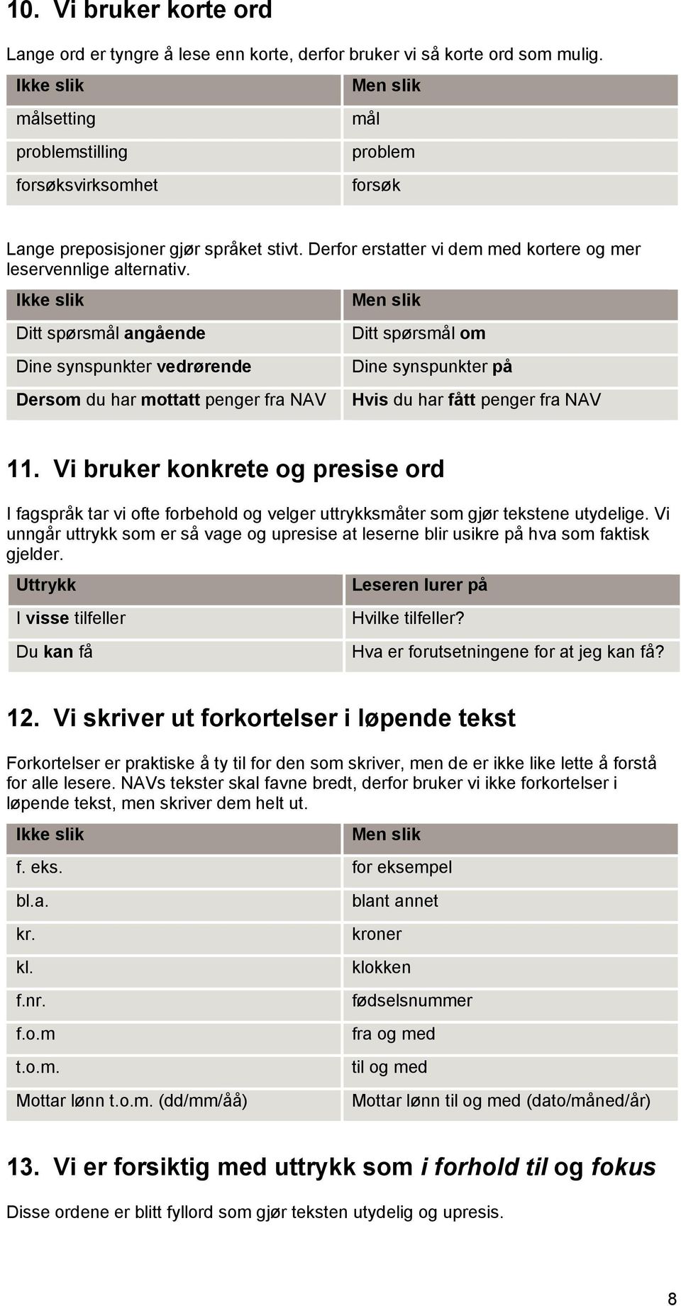 Ditt spørsmål angående Dine synspunkter vedrørende Dersom du har mottatt penger fra NAV Ditt spørsmål om Dine synspunkter på Hvis du har fått penger fra NAV 11.