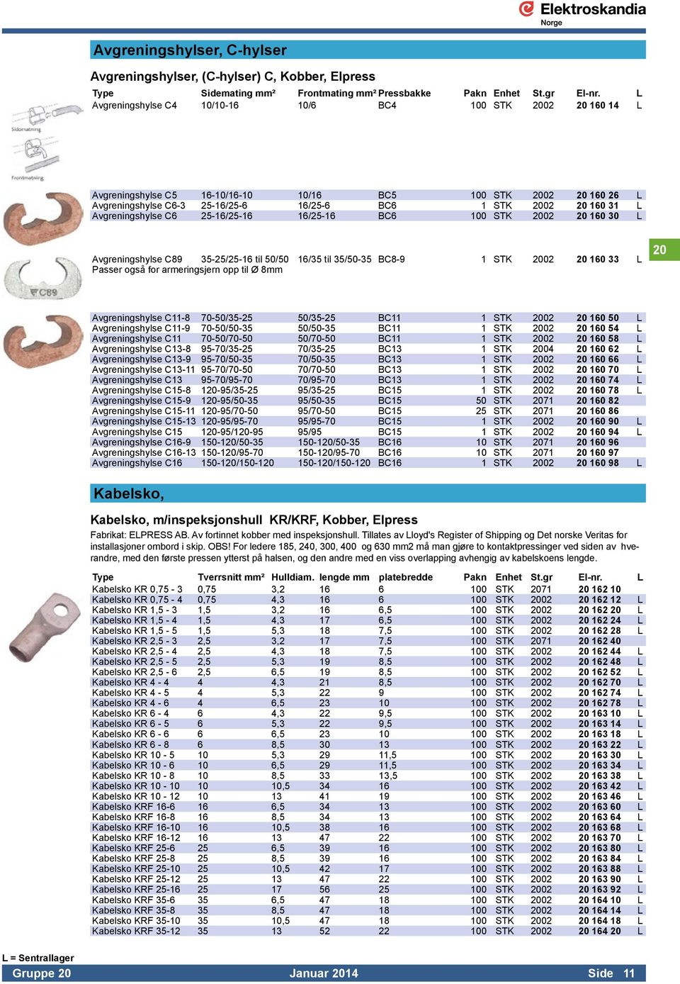 Avgreningshylse C6 25-16/25-16 16/25-16 BC6 100 STK 2002 20 160 30 L Avgreningshylse C89 35-25/25-16 til 50/50 16/35 til 35/50-35 BC8-9 1 STK 2002 20 160 33 L Passer også for armeringsjern opp til Ø