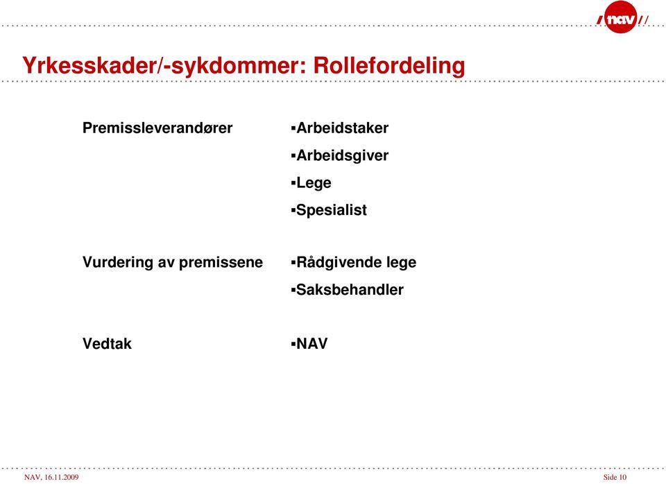 Lege Spesialist Vurdering av premissene