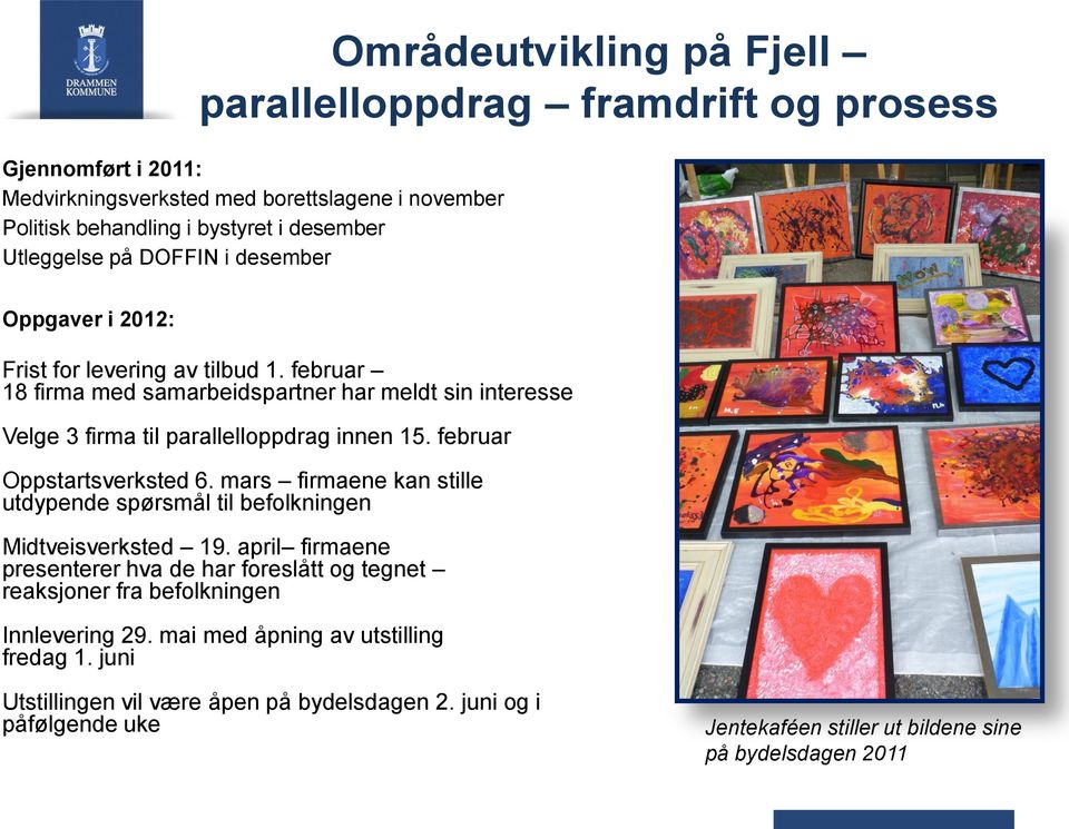 februar Oppstartsverksted 6. mars firmaene kan stille utdypende spørsmål til befolkningen Midtveisverksted 19.