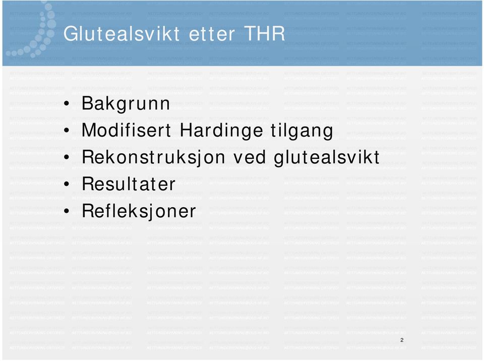 tilgang Rekonstruksjon ved