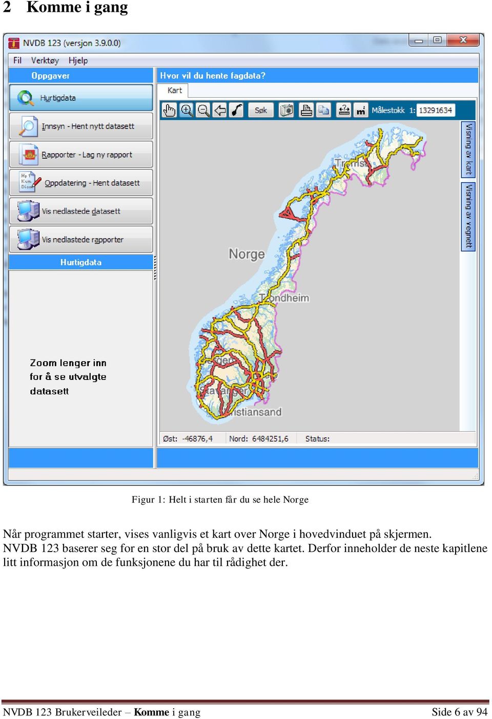 NVDB 123 baserer seg for en stor del på bruk av dette kartet.