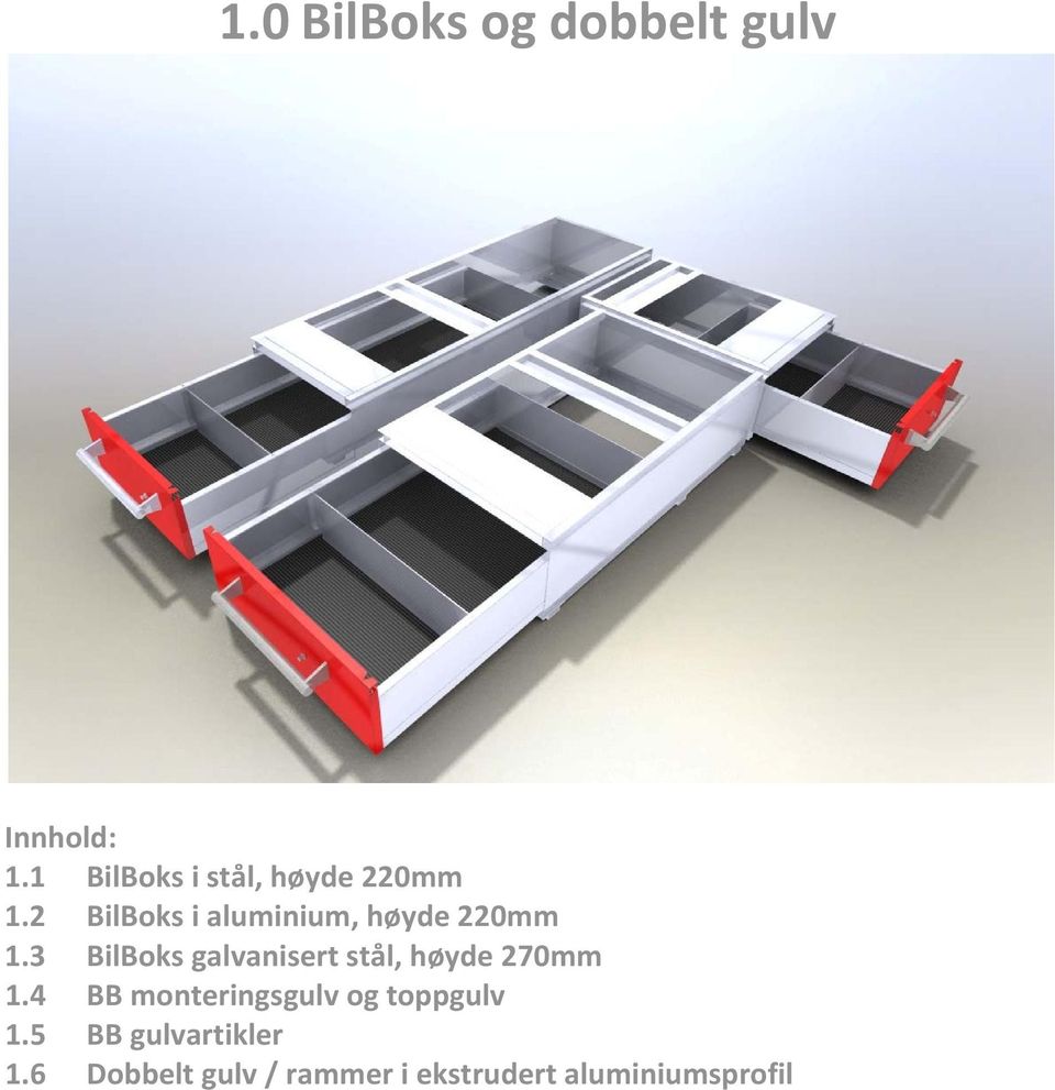 2 BilBoks i aluminium, høyde 220mm 1.