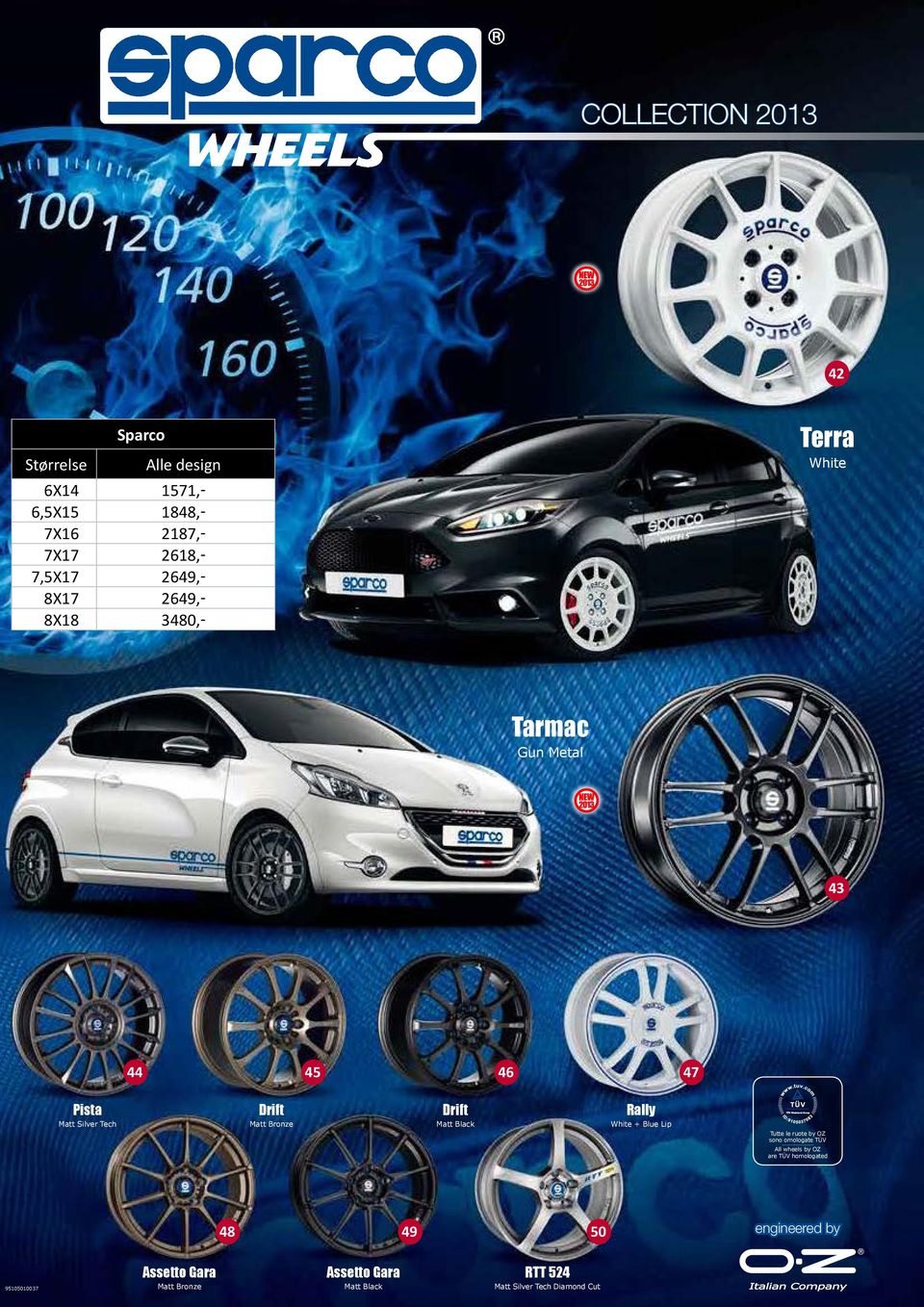 Matt Black Rally White + Blue Lip Tutte le ruote by OZ sono omologate TÜV All wheels by OZ are TÜV homologated 48