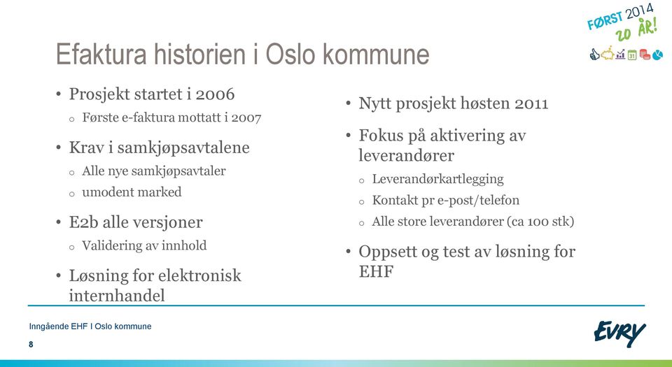 Løsning for elektronisk internhandel Nytt prosjekt høsten 2011 Fokus på aktivering av leverandører o