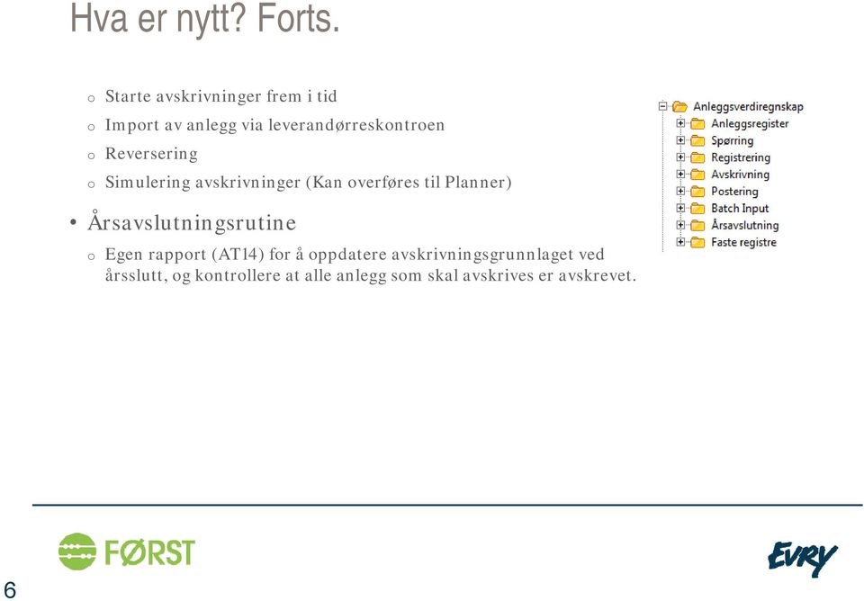 Reversering o Simulering avskrivninger (Kan overføres til Planner)