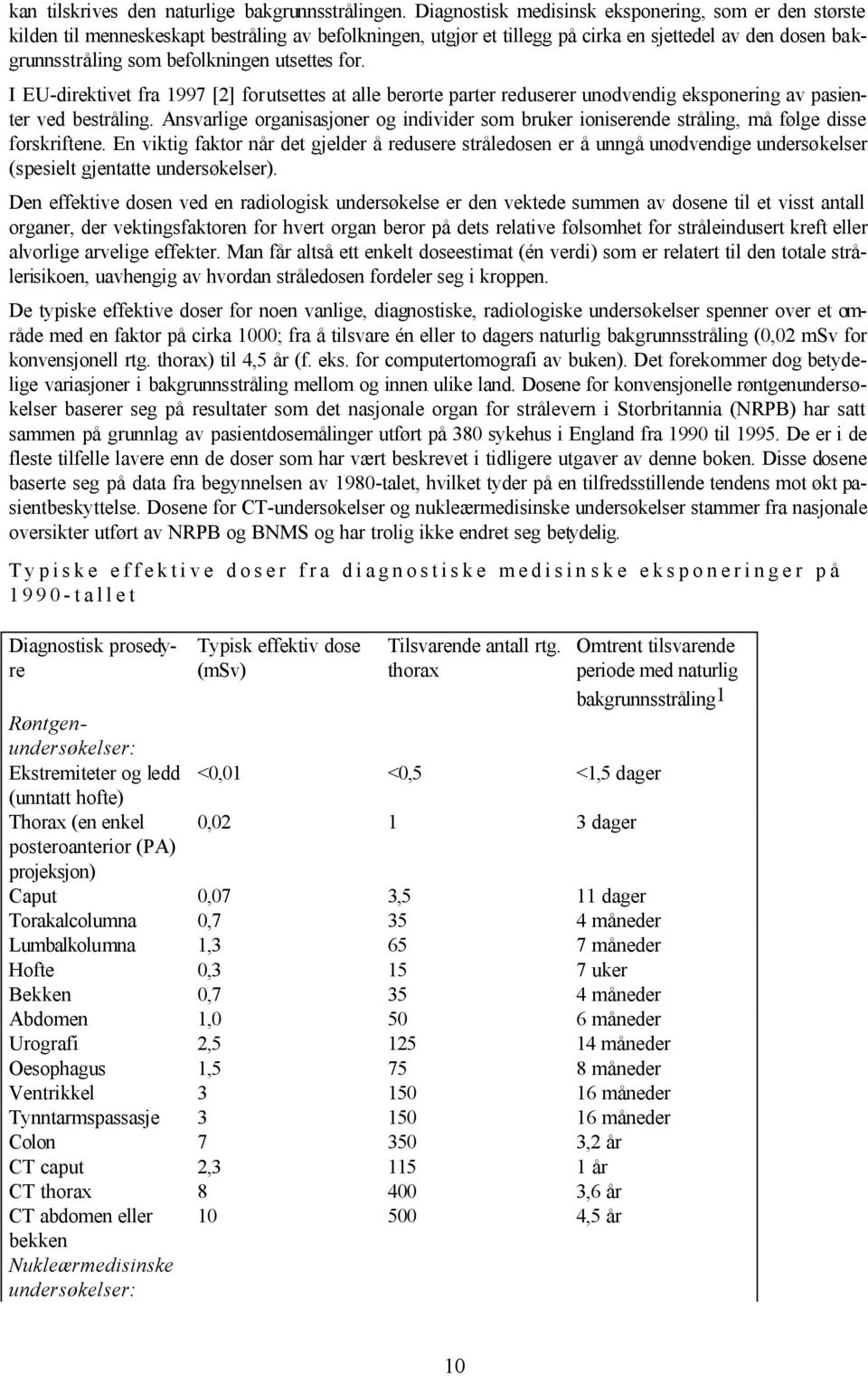 utsettes for. I EU-direktivet fra 1997 [2] forutsettes at alle berørte parter reduserer unødvendig eksponering av pasienter ved bestråling.