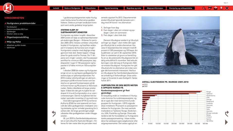 STATENS KJØP AV SJØTRANSPORTTJENESTER Hurtigruten og staten inngikk i desember 2004 avtale om kjøp av sjøtransporttjenester på strekningen Bergen Kirkenes for perioden 2005 2012.