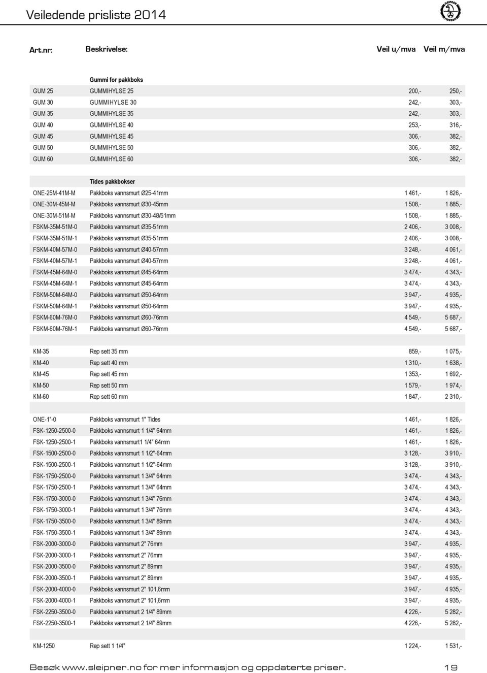 ONE-30M-51M-M Pakkboks vannsmurt Ø30-48/51mm 1 508,- 1 885,- FSKM-35M-51M-0 Pakkboks vannsmurt Ø35-51mm 2 406,- 3 008,- FSKM-35M-51M-1 Pakkboks vannsmurt Ø35-51mm 2 406,- 3 008,- FSKM-40M-57M-0