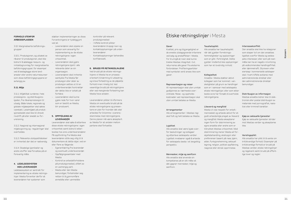 .1. Produksjonen, og uttaket av råvarer til produksjonen, skal ikke bidra til å ødelegge ressurs- og inntektsgrunnlag for marginaliserte befolkningsgrupper, for eksempel ved å beslaglegge store