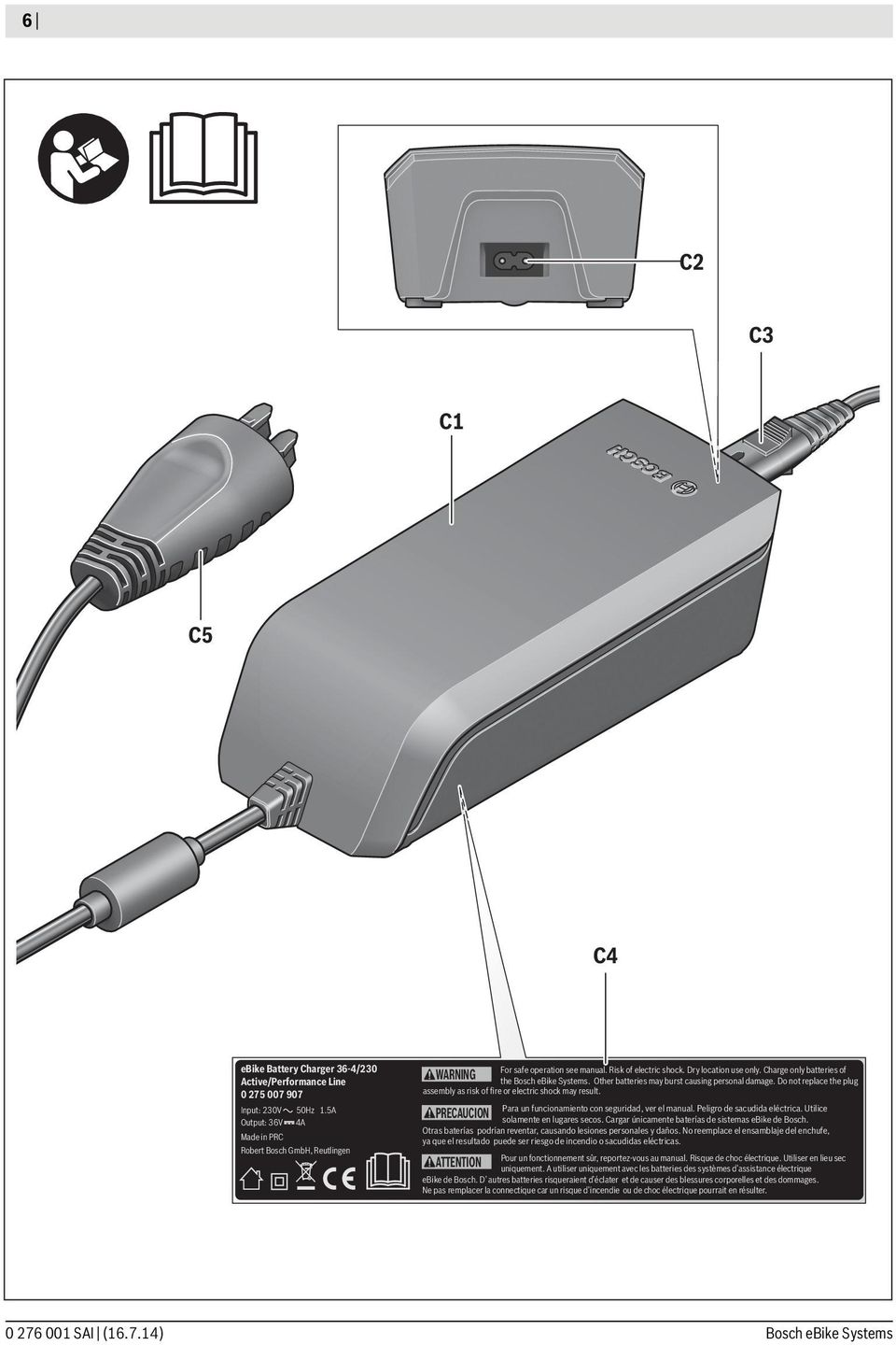 Intuvia PowerPack 300 PowerPack 400 Charger 0 275 007 030 0 275 007 032 1 270 020