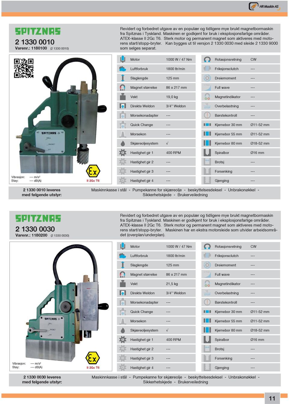 Motor 000 W / 7 Nm Rotasjonsretning CW Luftforbruk 800 ltr/min Friksjonsclutch --- Slaglengde 5 mm Dreiemoment --- Magnet størrelse 86 x 7 mm Full wave --- Vekt 9,0 kg Magnetindikator --- Direkte