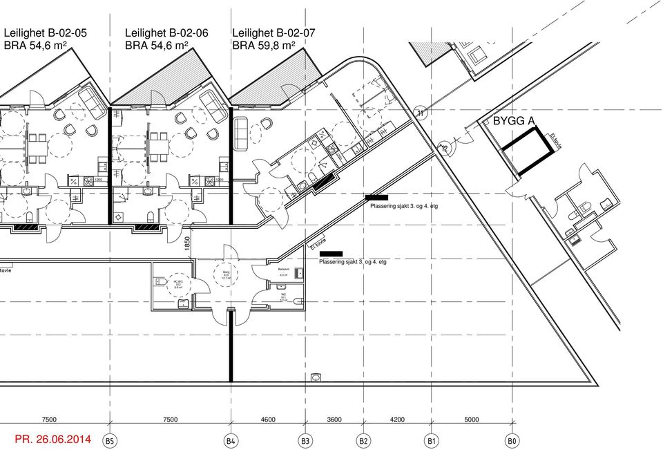 etg 1850 Plassering sjakt 3. og 4. etg HC WC 912 6.9 m² Gang 913 12.