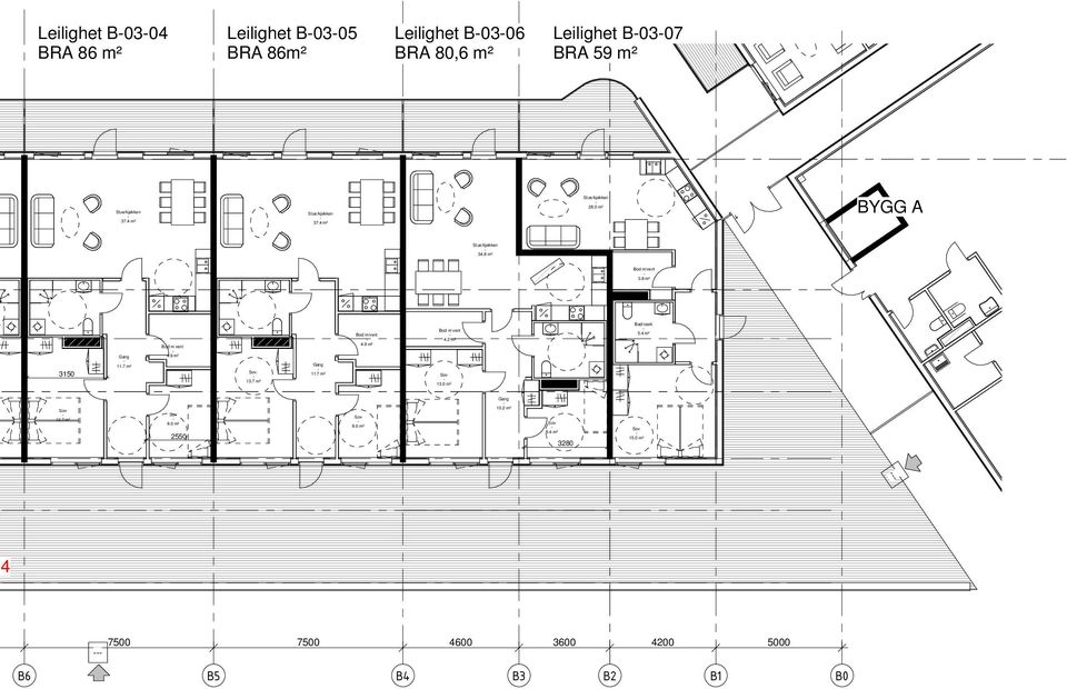 7 m² Bod m vent 4.9 m². 13.7 m² Gang 11.7 m² Bod m/vent 4.9 m² Bod m vent 4.2 m² 13.