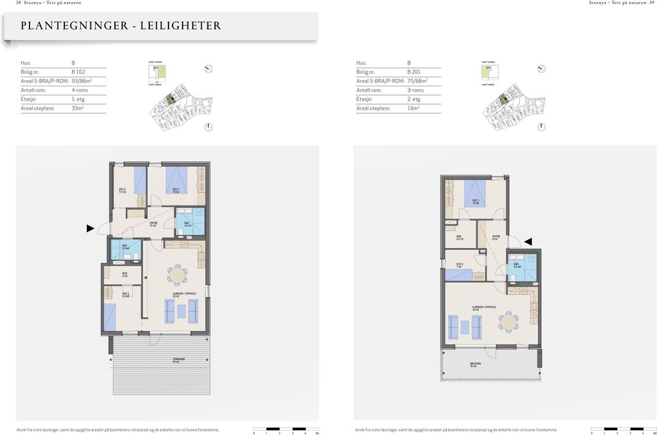 etg Areal uteplass: 33m 2 B Bolig nr.