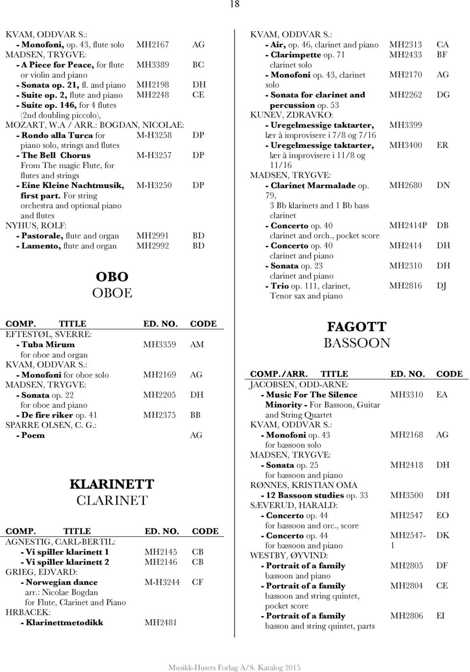 : BOGDAN, NICOLAE: - Rondo alla Turca for M-H3258 DP piano solo, strings and flutes - The Bell Chorus M-H3257 DP From The magic Flute, for flutes and strings - Eine Kleine Nachtmusik, M-H3250 DP