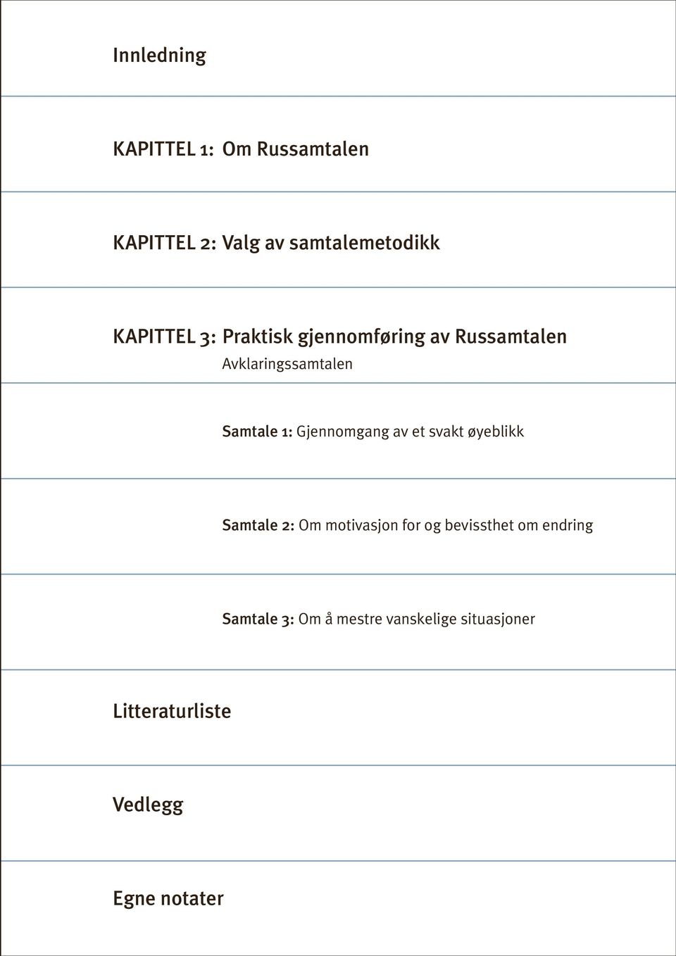 Gjennomgang av et svakt øyeblikk Samtale 2: Om motivasjon for og bevissthet om